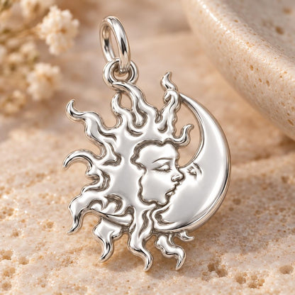 Celestial Eternal Bond Charm Bracelet – Personalized Mom Gift – macro detail of the charm