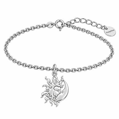 Celestial Eternal Bond Charm Bracelet Set – silver, front view