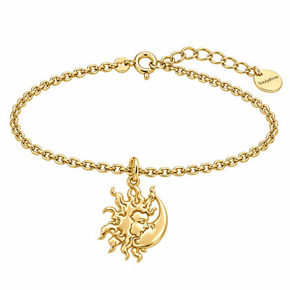 Celestial Eternal Bond Charm Bracelet Set – 18K gold, front view