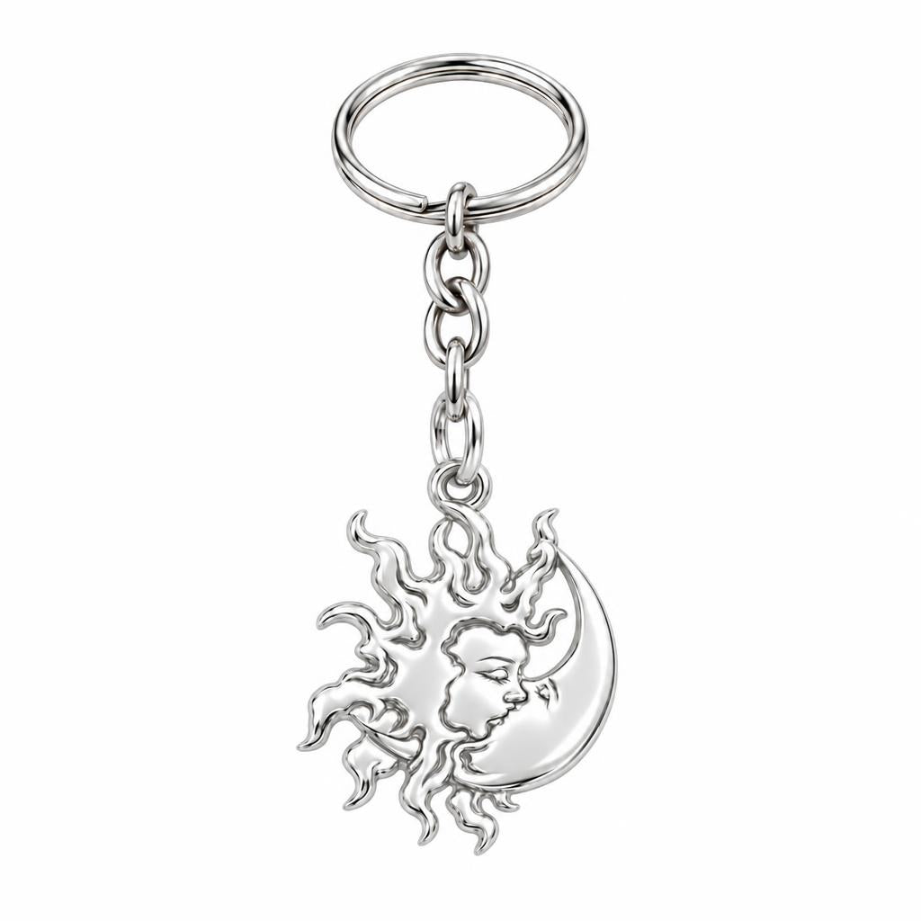 Celestial Eternal Bond Charm Keychain – silver, front view