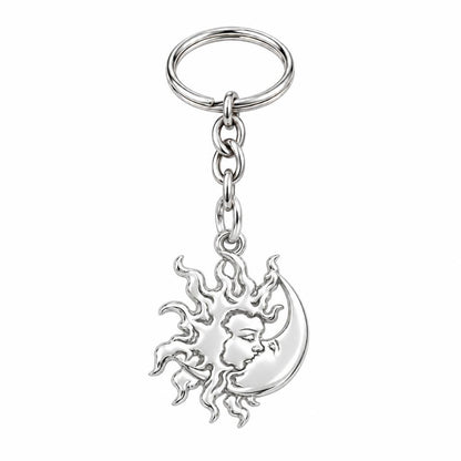Celestial Eternal Bond Charm Keychain – silver, front view