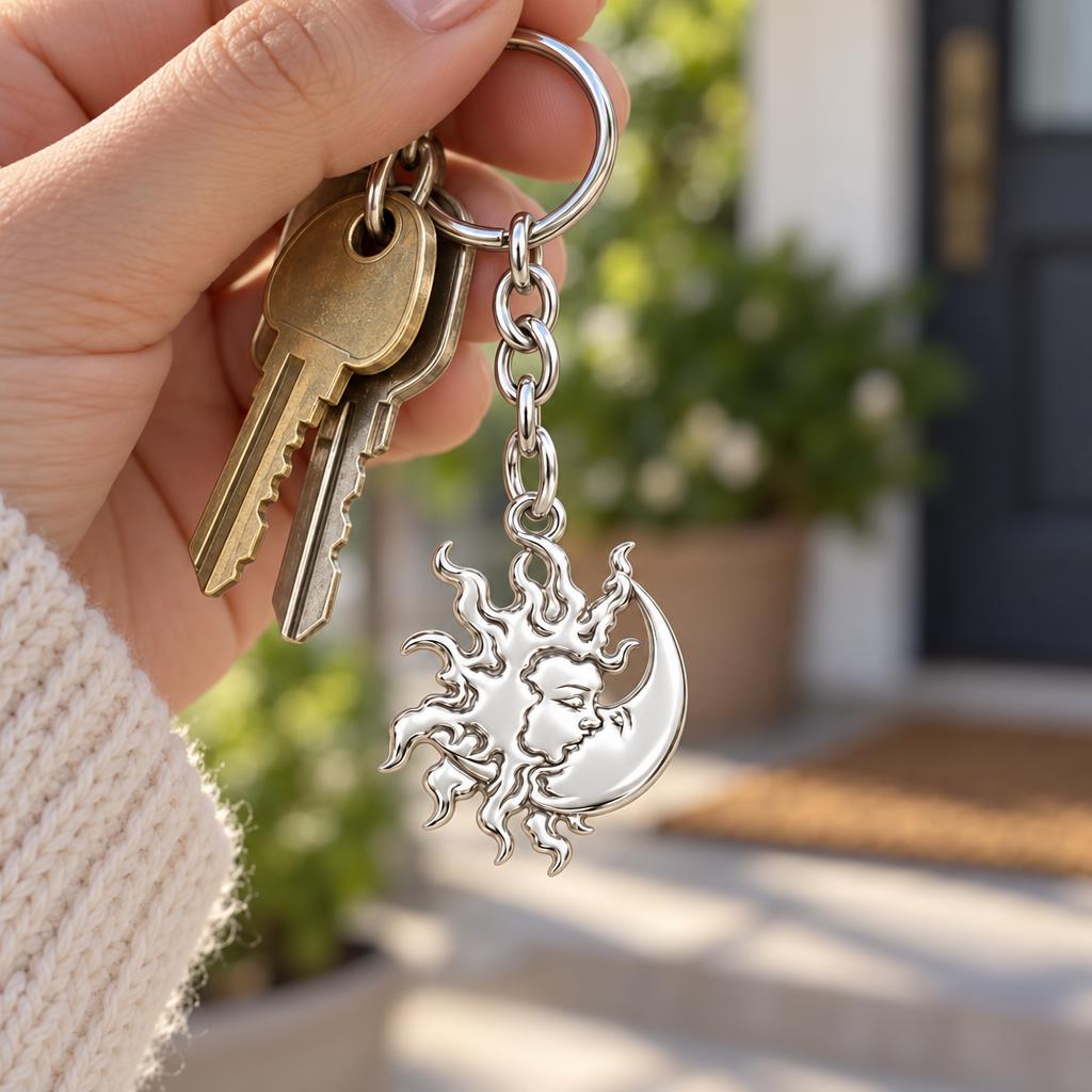 Celestial Eternal Bond Charm Keychain – worn / in use