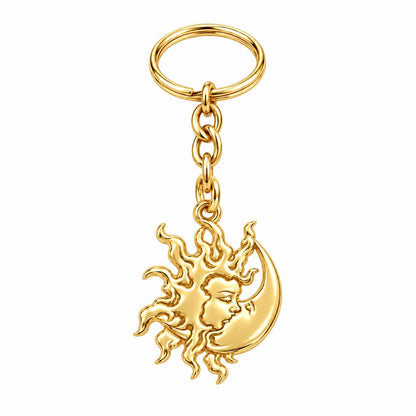Celestial Eternal Bond Charm Keychain – 18K gold, front view