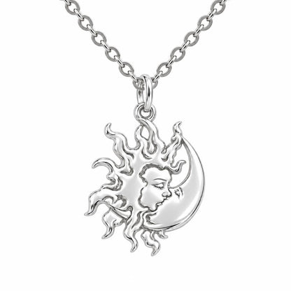 Celestial Eternal Bond Charm Necklace Set – silver, front view
