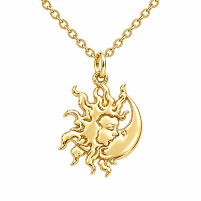 Celestial Eternal Bond Charm Necklace Set – 18K gold, front view