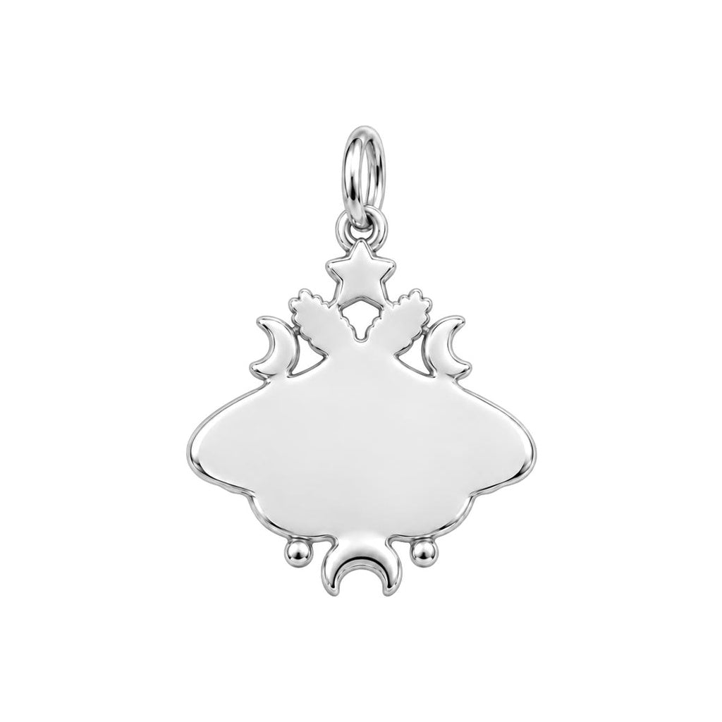 Celestial Luna Moth Charm Bracelet – Personalized Daughter Gift – back of the charm, engraving area