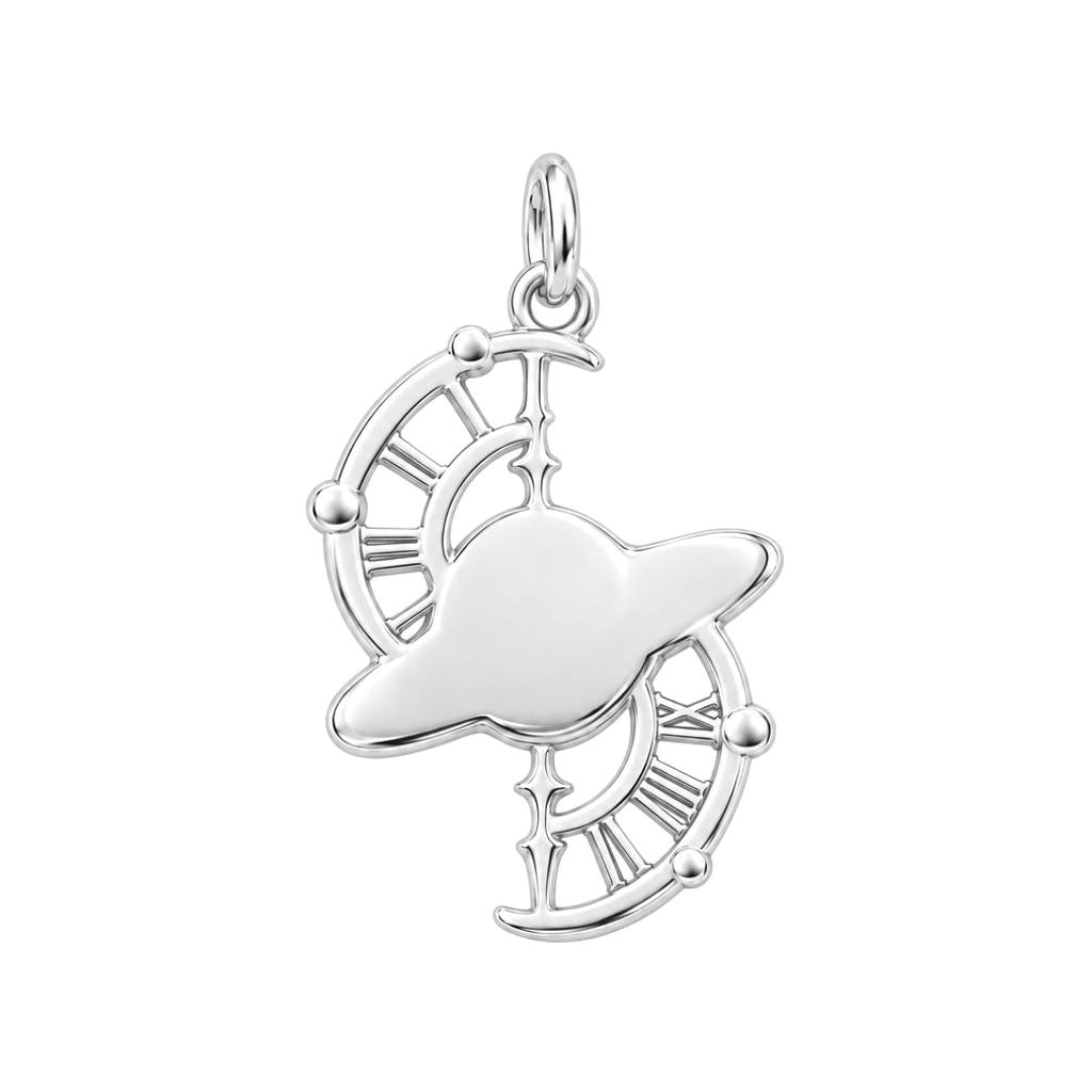 Celestial Time Saturn Charm Bracelet – Personalized Dreamer Gift – back of the charm, engraving area