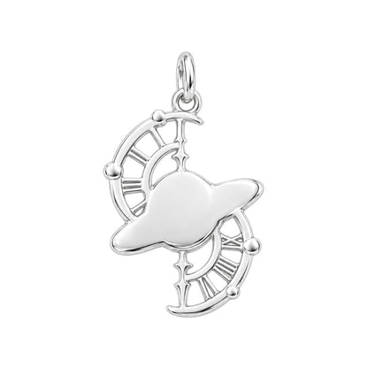 Celestial Time Saturn Charm Bracelet – Personalized Dreamer Gift – back of the charm, engraving area