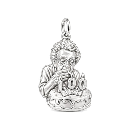 Centenarian Birthday Wish Charm and Polyester Cord Bracelet Set