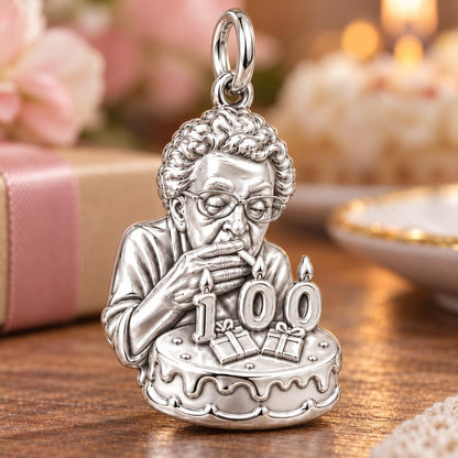 Centenarian Birthday Wish Charm and Polyester Cord Bracelet Set