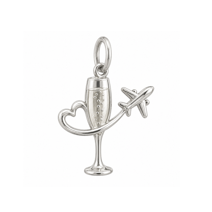 Champagne Glass and Airplane Charm — Silver — 50-works-silver-20260916-162