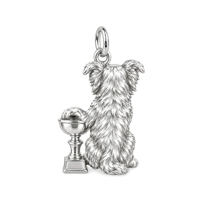 Champion Pup Trophy Charm Bracelet – Personalized Dog Mom Gift – back of the charm, engraving area