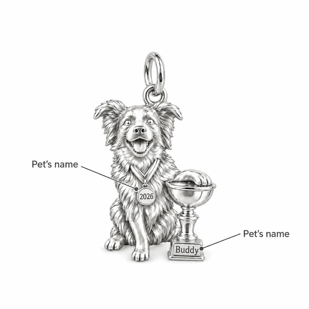 Champion Pup Trophy Charm Bracelet – Personalized Dog Mom Gift – personalization guide