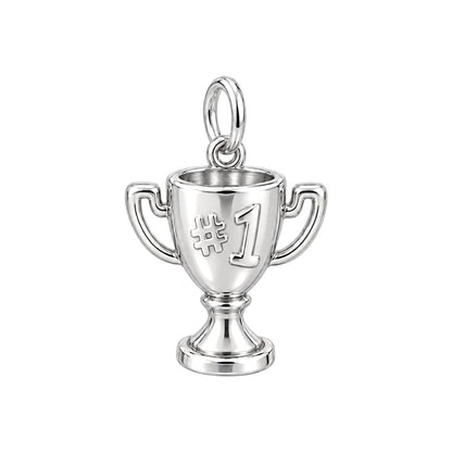 Champion Trophy Charm Bracelet – Personalized Mom Gift – silver charm, front view