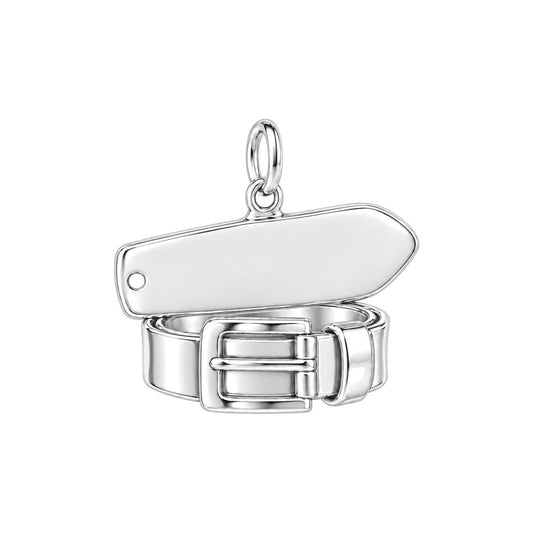 Cheeky Belt and Tag Charm Bracelet – Personalized Couple Gift – back of the charm, engraving area