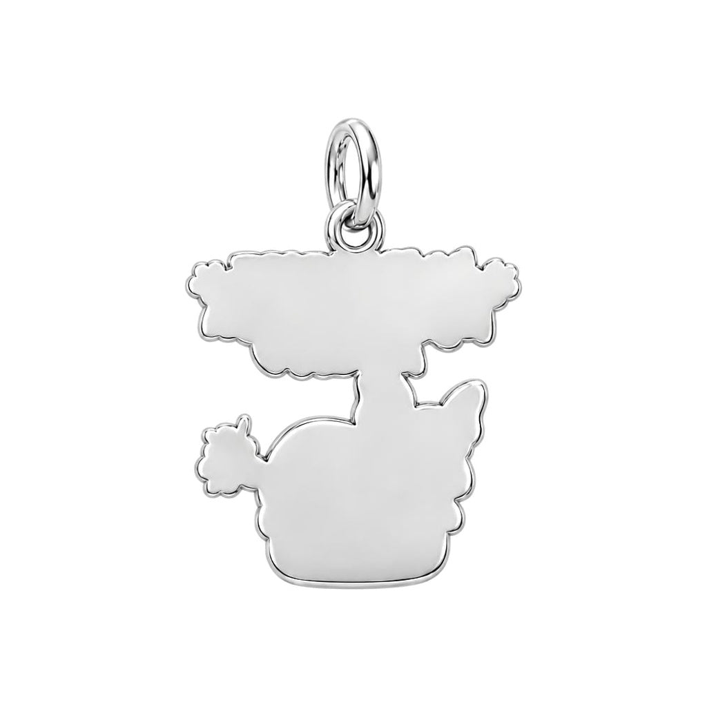 Cheeky Puppy Kiss Charm Bracelet – Personalized Dog Mom Gift – back of the charm, engraving area