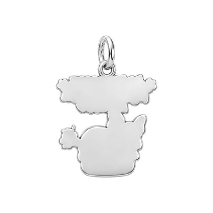 Cheeky Puppy Kiss Charm Bracelet – Personalized Dog Mom Gift – back of the charm, engraving area