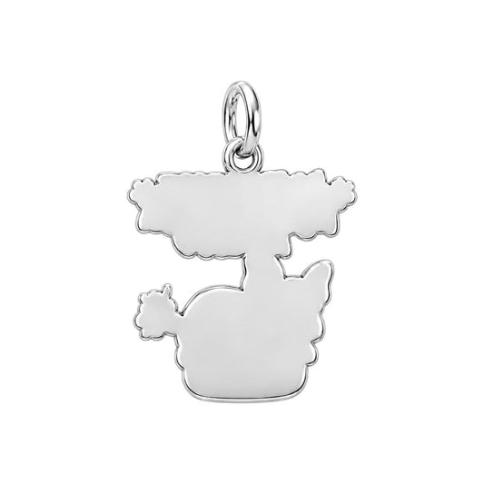 Cheeky Puppy Kiss Charm Bracelet – Personalized Dog Mom Gift – back of the charm, engraving area