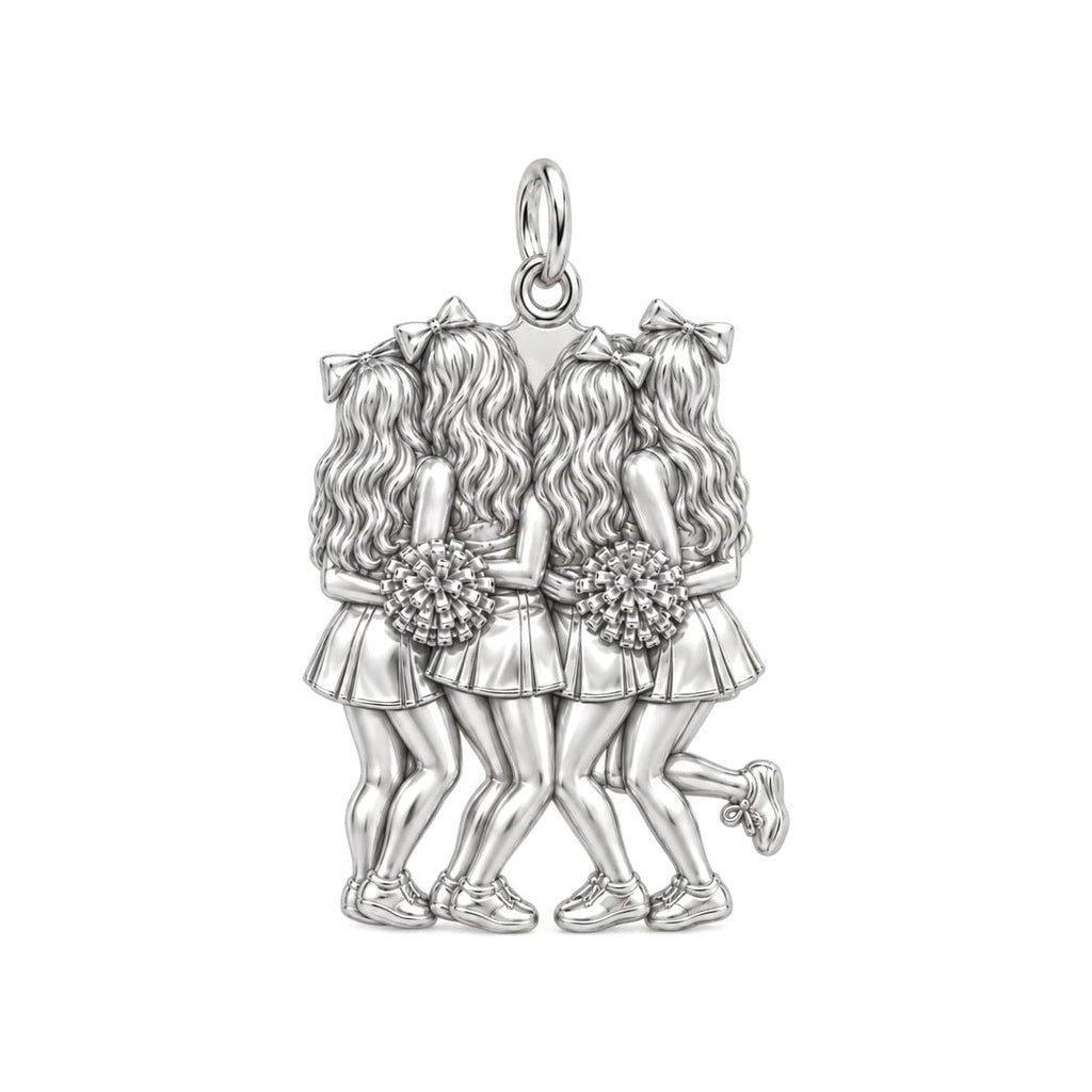Cheer Squad Spirit Charm Bracelet – Personalized Cheer Mom Gift – back of the charm, engraving area