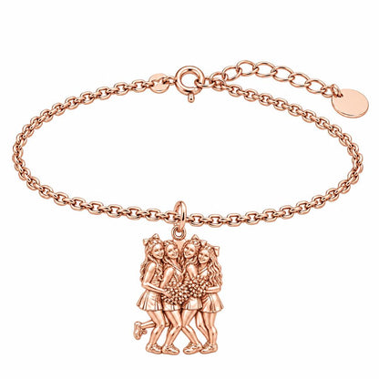 Cheer Squad Spirit Charm Bracelet Set – rose gold, front view