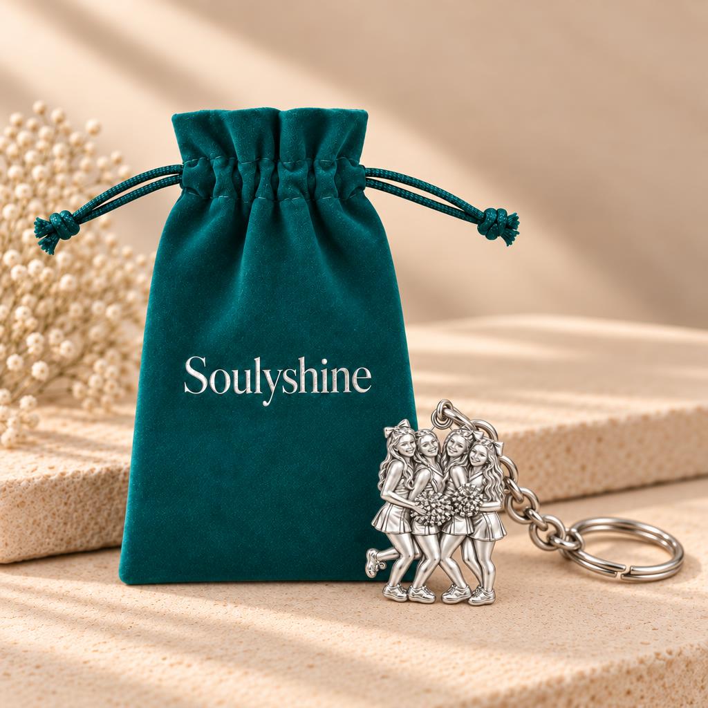 Cheer Squad Spirit Charm Keychain – Soulyshine velvet gift pouch