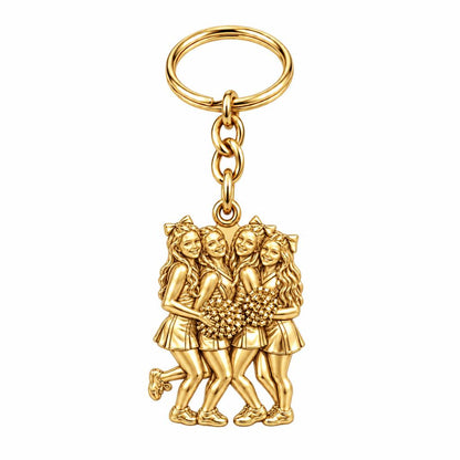Cheer Squad Spirit Charm Keychain – 18K gold, front view