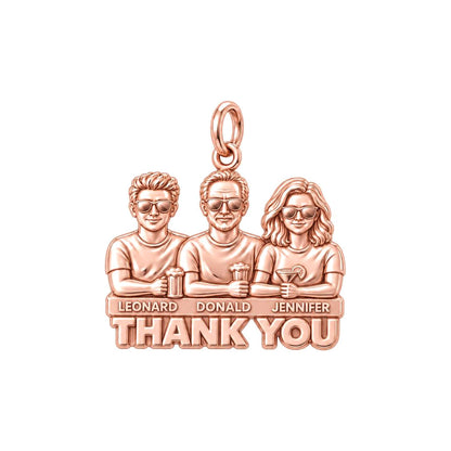 Cheers to Dad Thank You Charm Bracelet – Personalized Dad Gift – rose gold 2 cm charm, front view