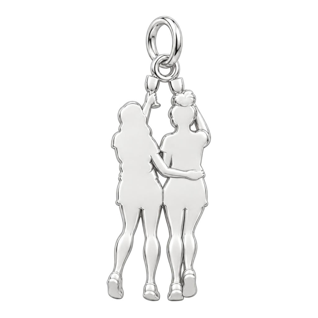 Cheers to Friendship Charm Bracelet – Personalized Bestie Gift – back of the charm, engraving area