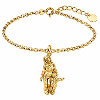 Cherished Moments Photo Sculpt Charm Bracelet Set – 18K gold, front view