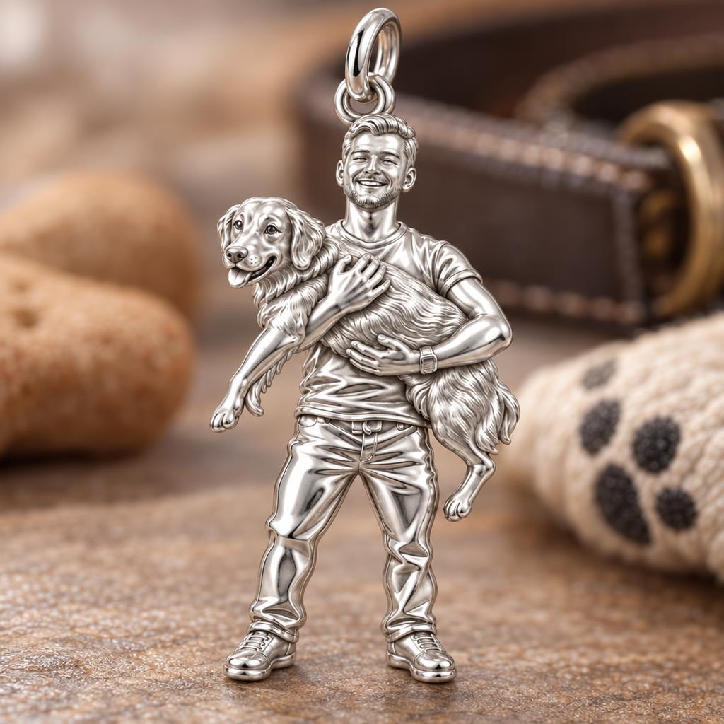 Cherished Pet Embrace Charm Bracelet – Personalized Dog Dad Gift