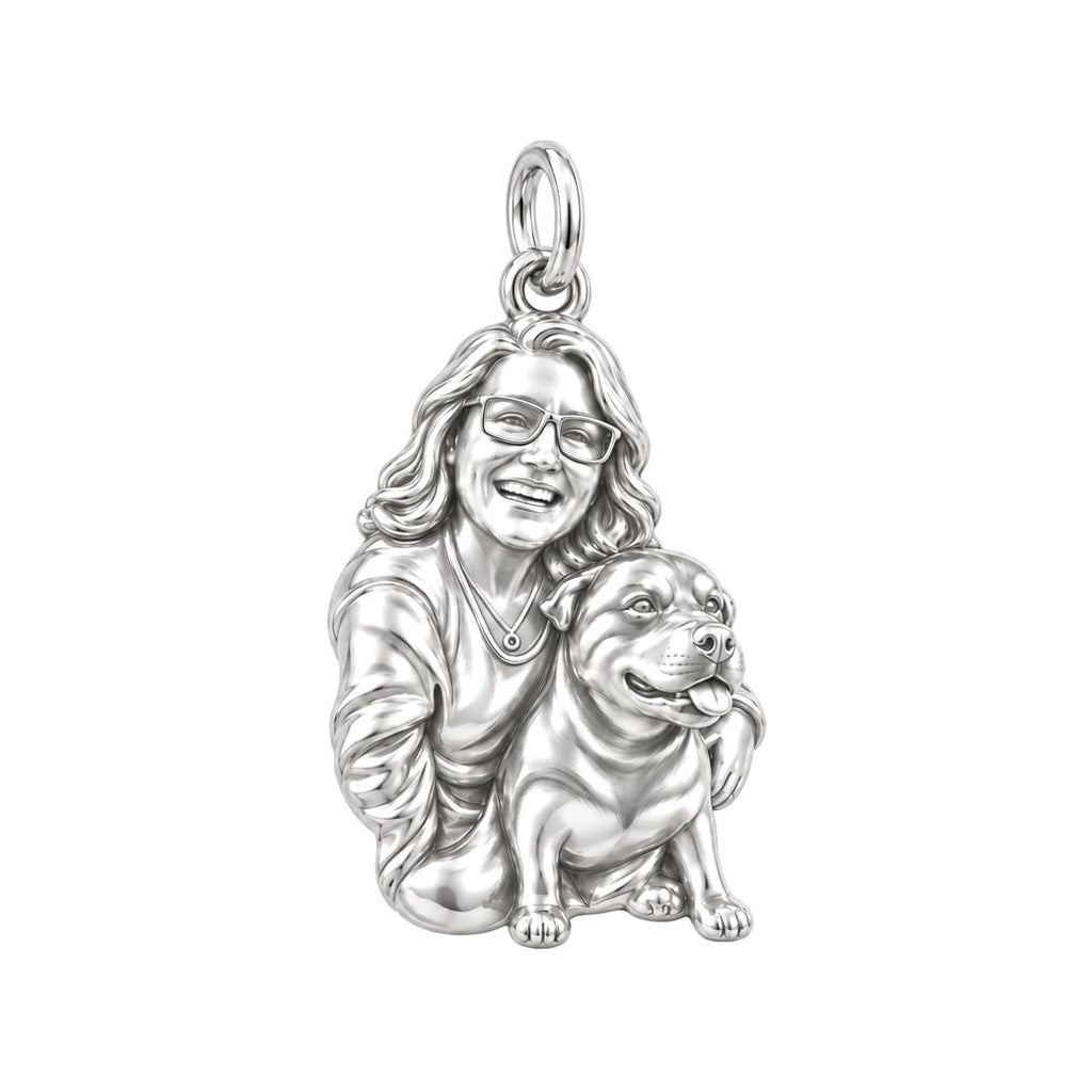 Cherished Pet Embrace Charm Bracelet – Personalized Dog Dad Gift – worn on the wrist on a black cord bracelet