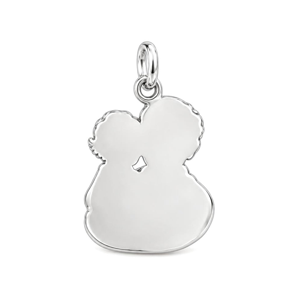 Cherished Portrait Duo Huggie Charm Earrings – back of the charm, engraving area