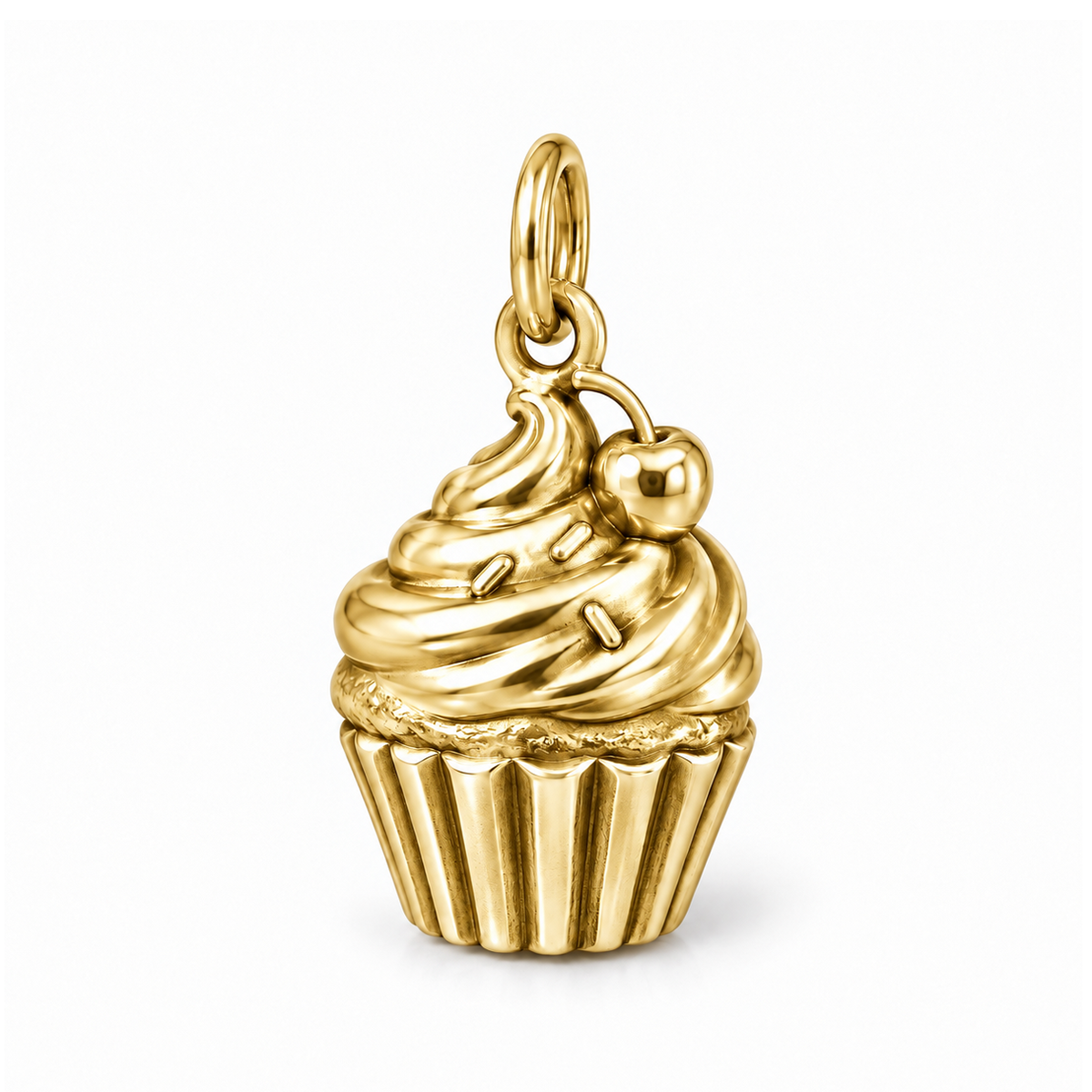 Cherry Cupcake Charm — Gold | charm-topics-remaining-444-2026-09-14 | topic-006