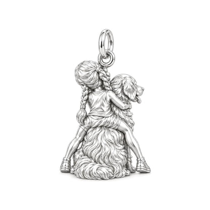 Child and Golden Best Friend Charm Necklace Set – back of the charm, engraving area