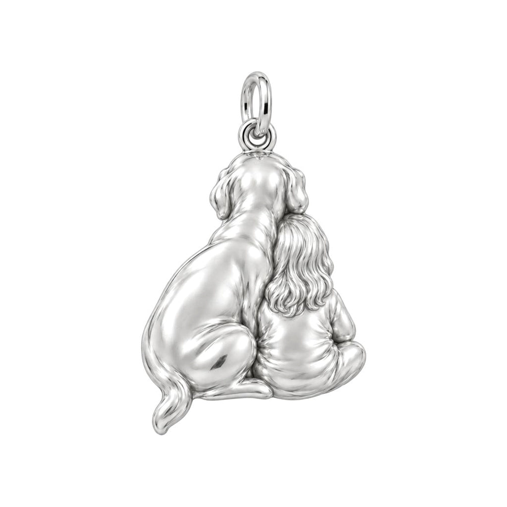 Child and Loyal Companion Charm Keychain – back of the charm, engraving area