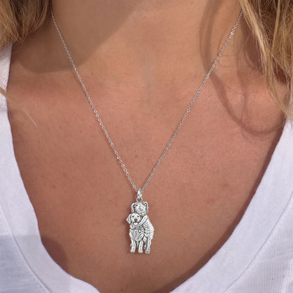 Child and Pet Best Friends Charm Necklace Set – worn / in use