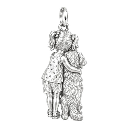 Child and Pet Best Friends Huggie Charm Earrings – back of the charm, engraving area