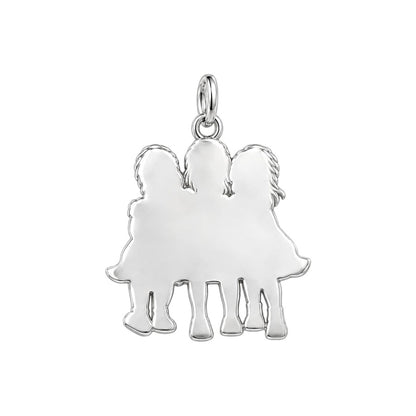 Childhood Friends Forever Charm Bracelet – Personalized Besties Gift – back of the charm, engraving area