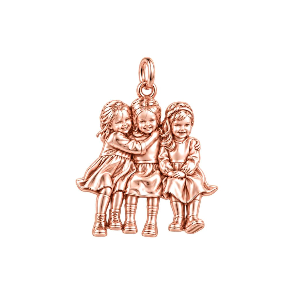 Childhood Friends Forever Charm Bracelet – Personalized Besties Gift – rose gold charm, front view