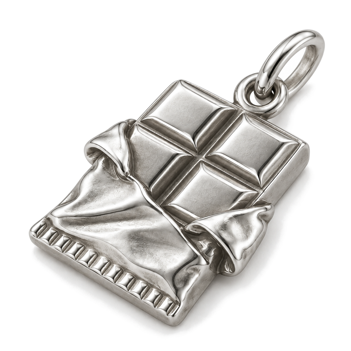 Chocolate Bar Charm — Silver Super Macro | charm-topics-remaining-444-2026-09-14 | topic-010