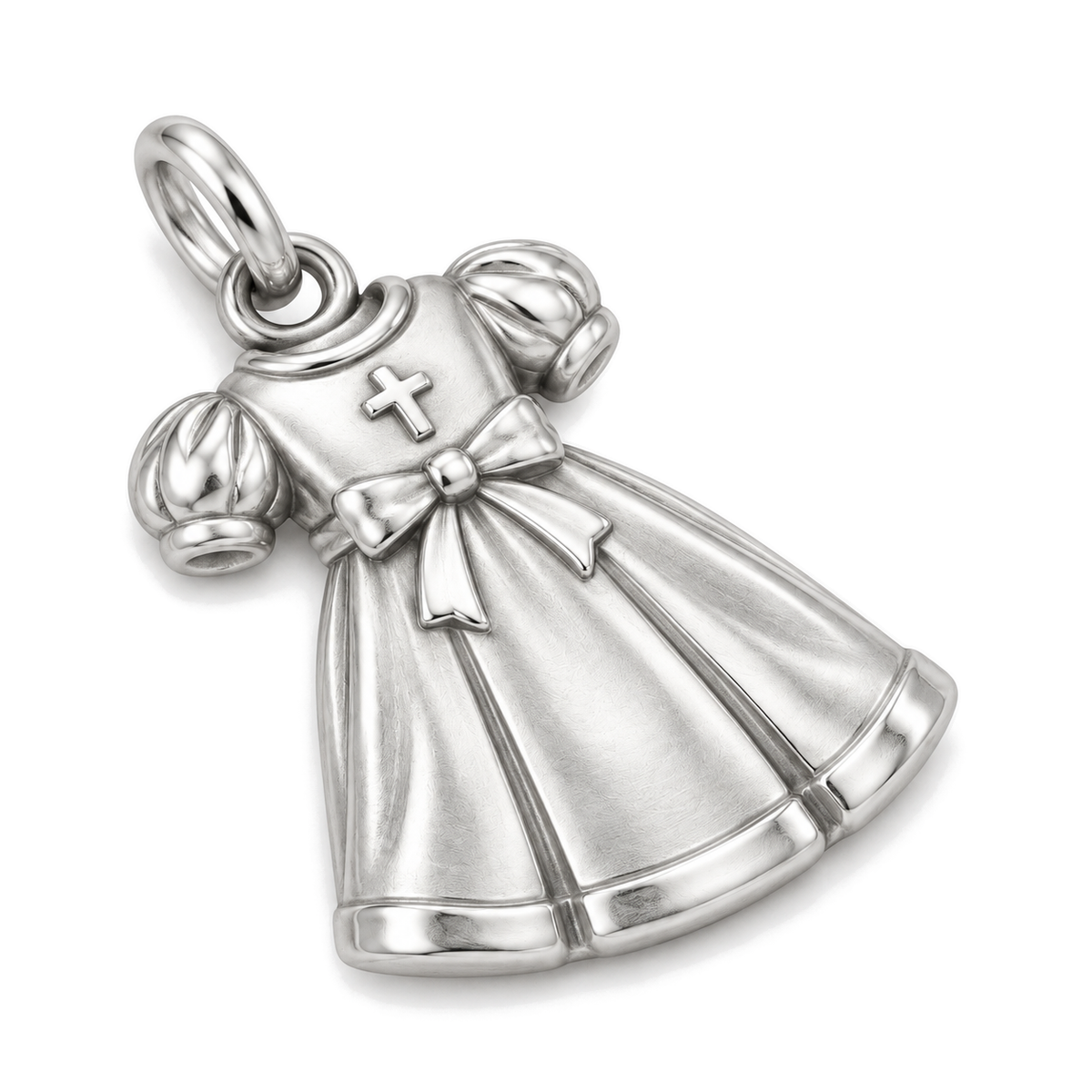Christening Gown Charm — Silver Super Macro | charm-topics-remaining-444-2026-09-14 | topic-071