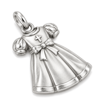 Christening Gown Charm — Silver Super Macro | charm-topics-remaining-444-2026-09-14 | topic-071