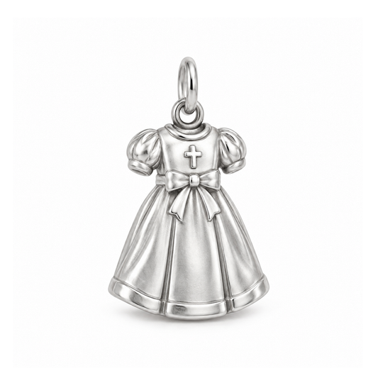 Christening Gown Charm — Silver | charm-topics-remaining-444-2026-09-14 | topic-071