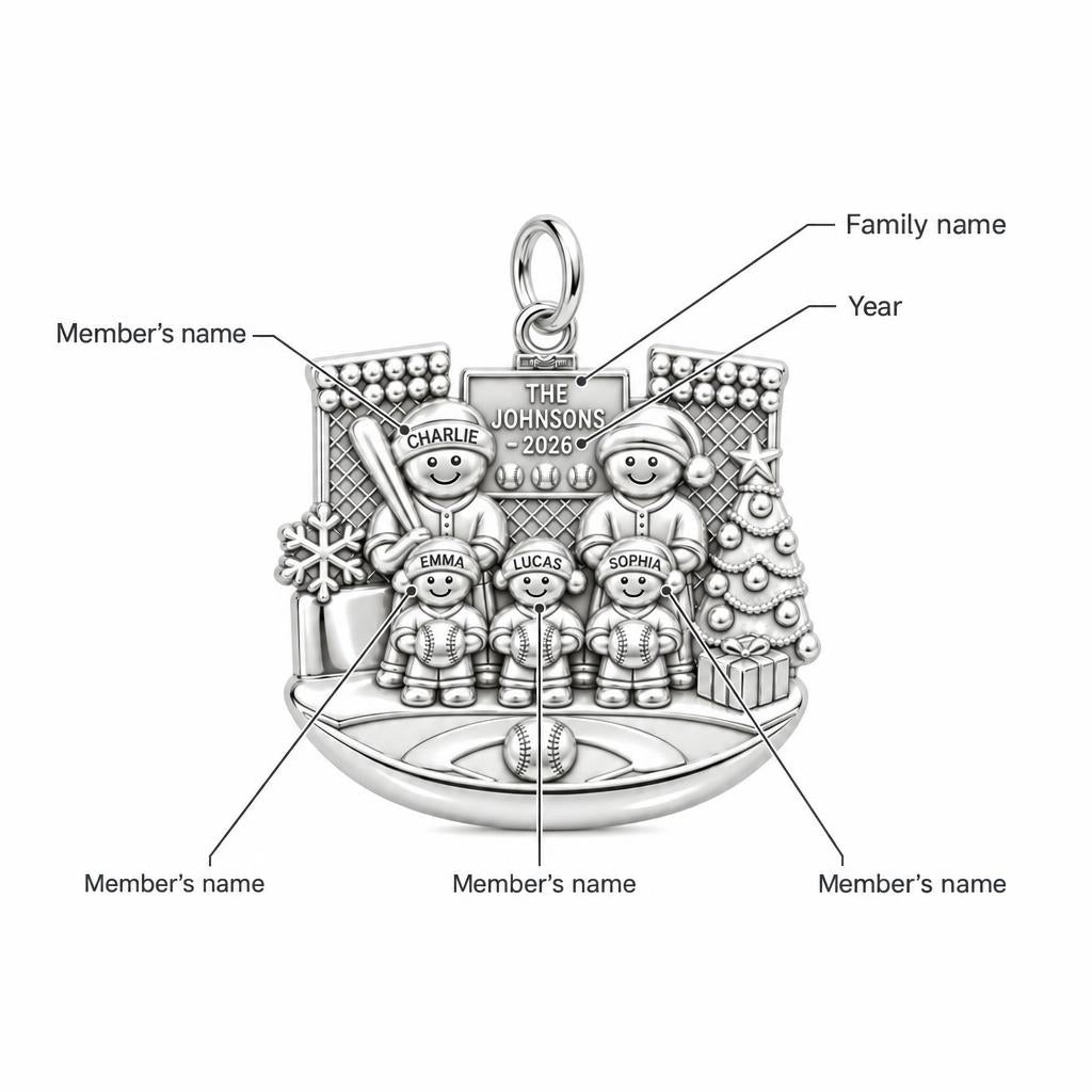 Christmas Baseball Family Charm Bracelet – Personalized Mom Gift – personalization guide