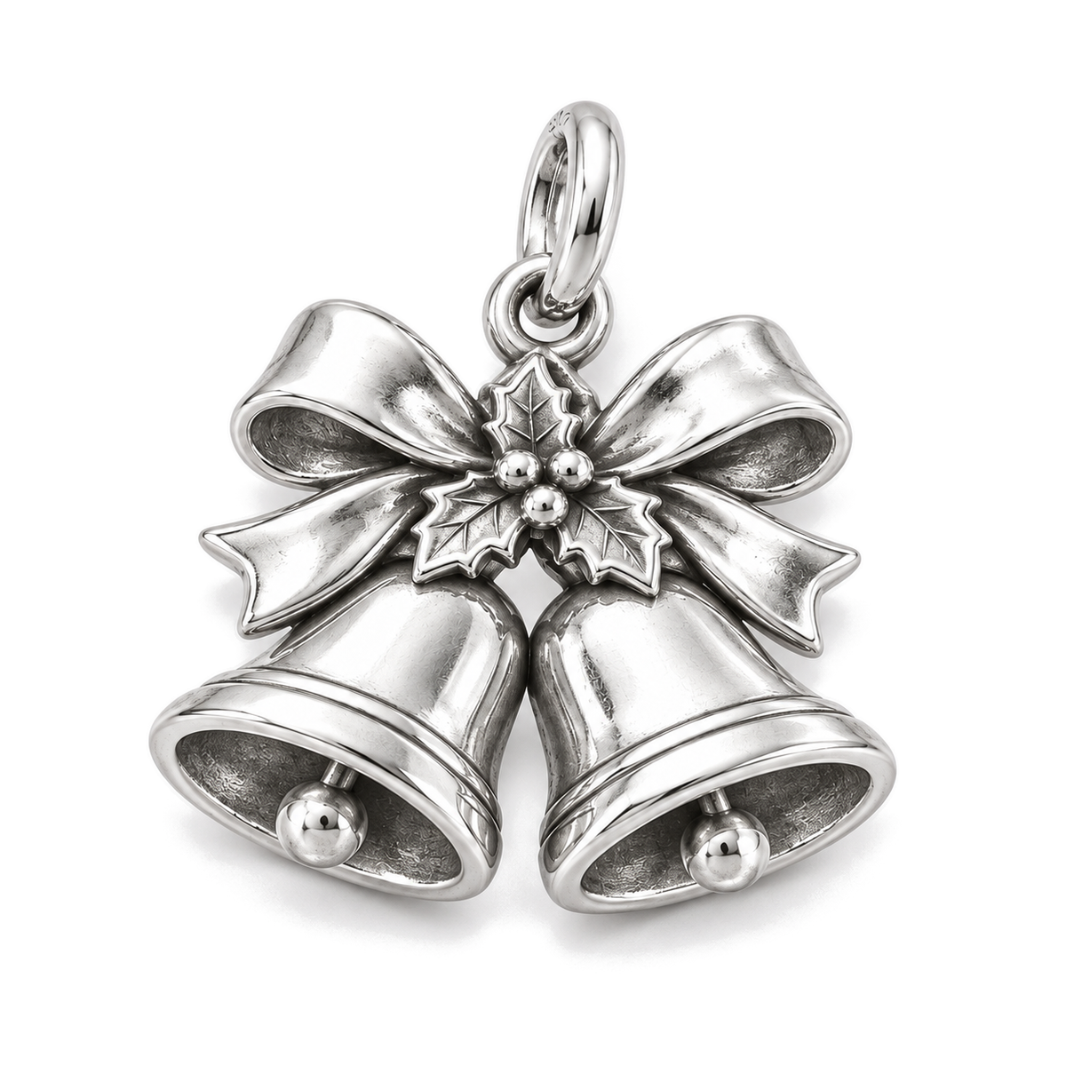 Christmas Bells Charm — Silver Super Macro | charm-topics-remaining-444-2026-09-14 | topic-147
