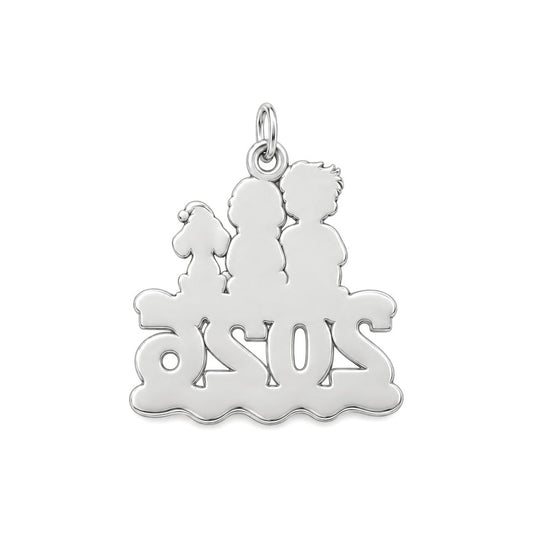Christmas First Together Charm Bracelet – Personalized Couple Gift – back of the charm, engraving area