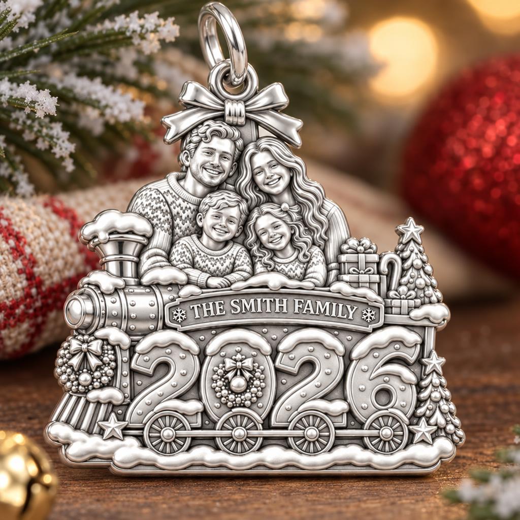 Christmas Holiday Express Charm Bracelet – Personalized Mom Gift – macro detail of the charm