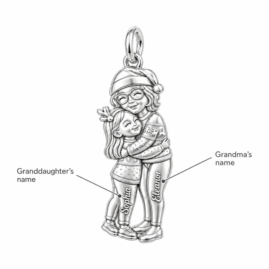Christmas Hug Charm Bracelet – Personalized Grandma Gift – personalization guide