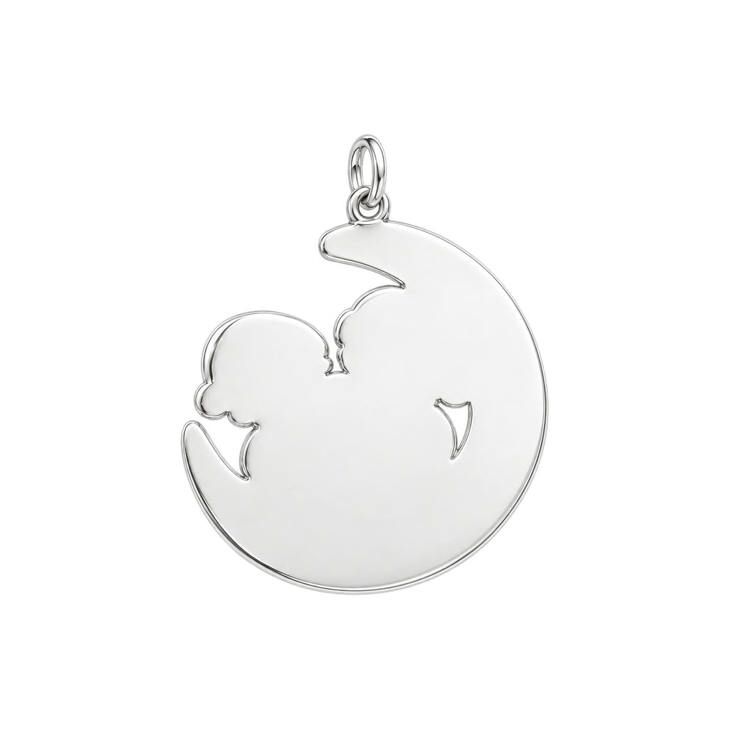 Christmas Moon Charm Bracelet – Personalized Grandparent Gift – back of the charm, engraving area