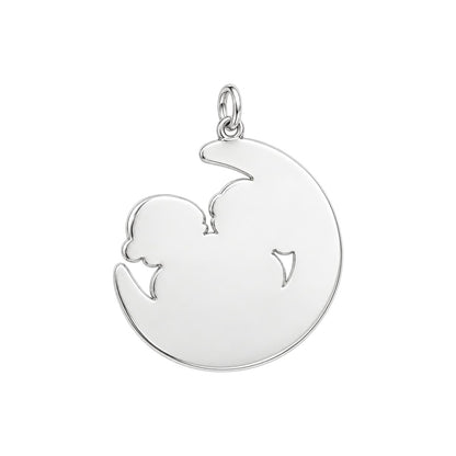Christmas Moon Charm Bracelet – Personalized Grandparent Gift – back of the charm, engraving area